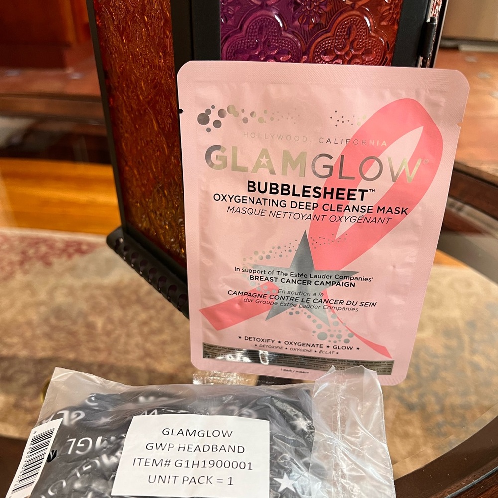 GLAMGLOW Bubblesheet Oxygenating Deep Cleanse Mask & GLAMGLOW Twist Headband